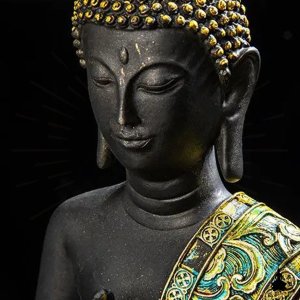 Statue de Bouddha Sculpture en Résine Fabriquée à la Main Décoration Zen pour la Méditation (2)